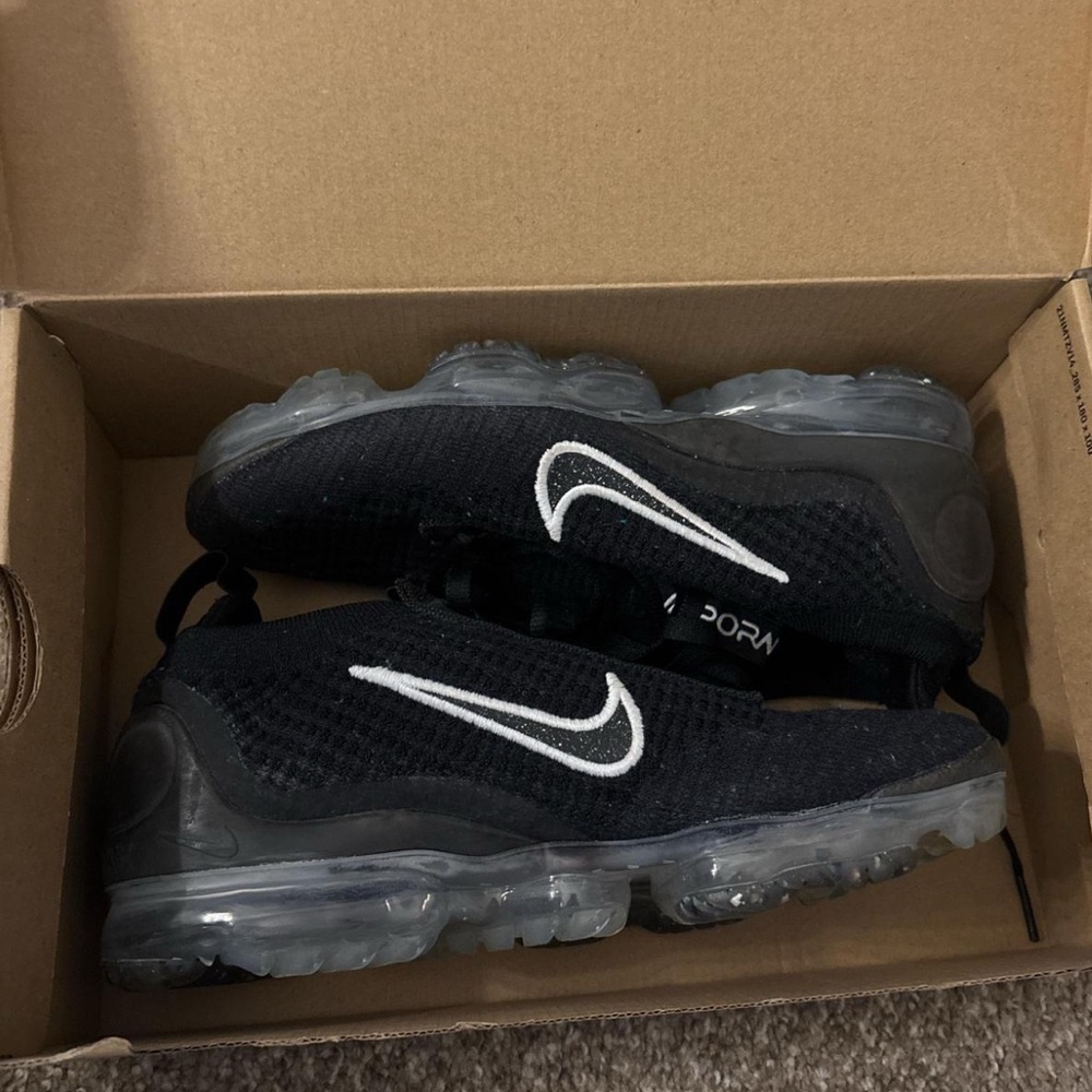 Nike Black Flyknit Shoes with White Swoosh